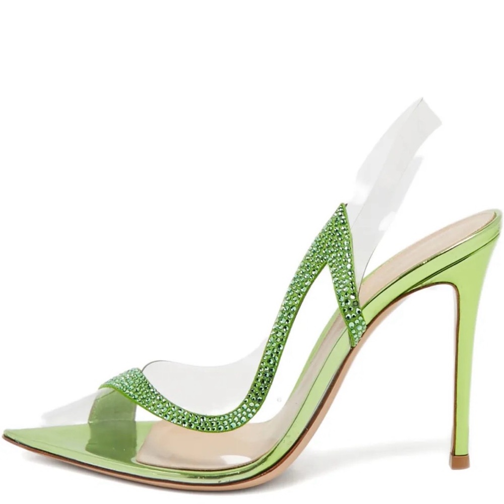 Gianvito Rossi Hortensia 105 mm Slingback pump heels sandals Rhinestones 38